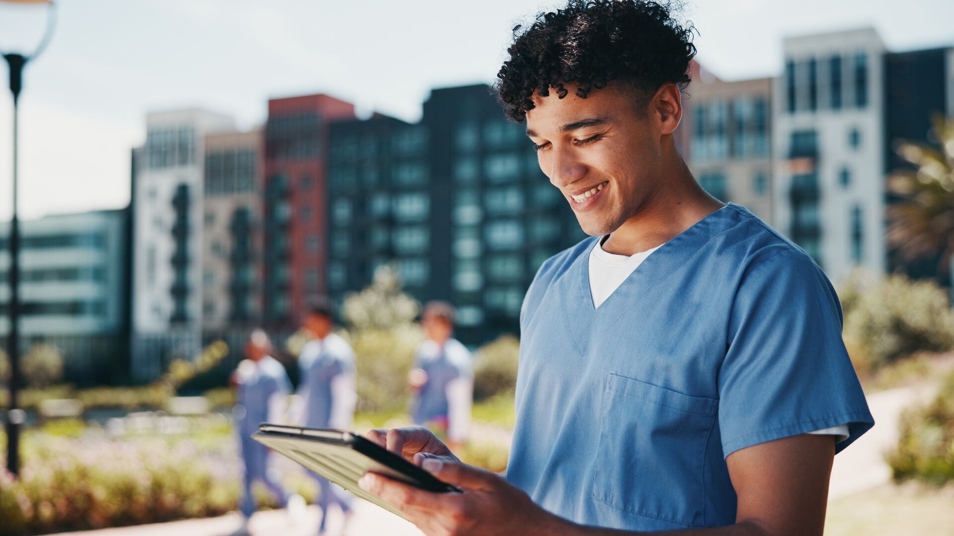 nurse with tablet