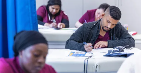 SJC nursing students on campus