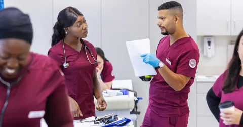 SJC nursing students in the sim lab