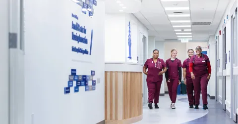 SJC nursing students on campus