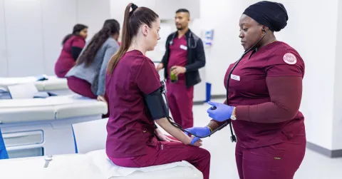 nursing students practicing RN skills